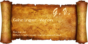 Gehringer Veron névjegykártya